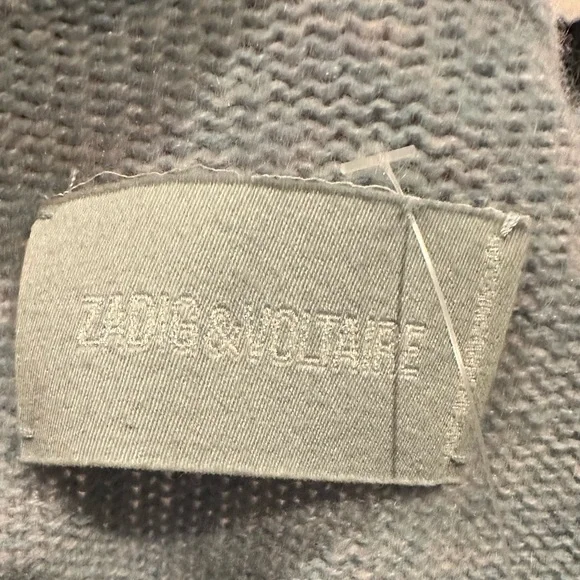 ZADIG & VOLTAIRE CASHMERE LIGHT BLUE LONG SLEEVE ROUND CREW NECK SWEATER XS - Picture 5 of 11